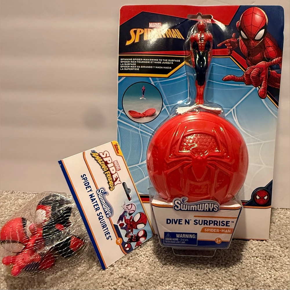Marvel Water Toys Spider-Man Dive 'N Surprise Toy & Water Squirties NIP